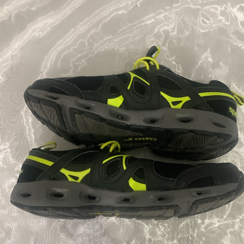 SPEEDO MEN’S HYDRO COMFORT 4.0 WATER SHOES Black Neon Yellow Bungee - Picture 11 of 15